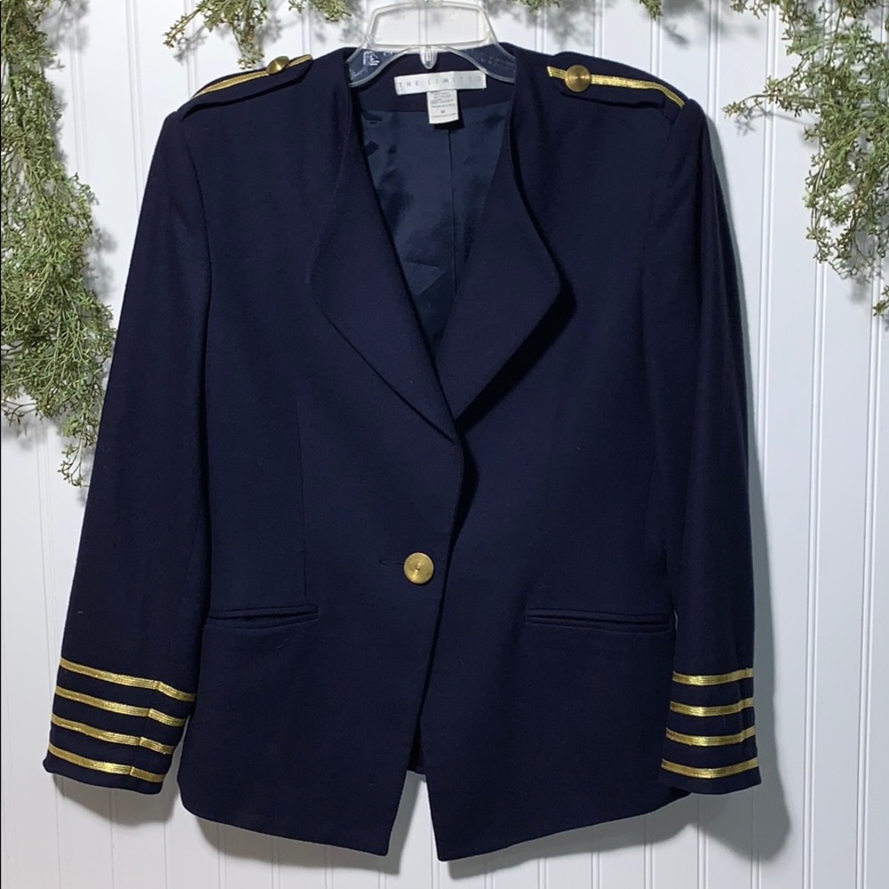 The Limited Military Style Wool Blend Blazer